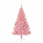 Kunstig Forhåndsopplyst Juletre Med 150 Led Rosa 150 Cm Pvc