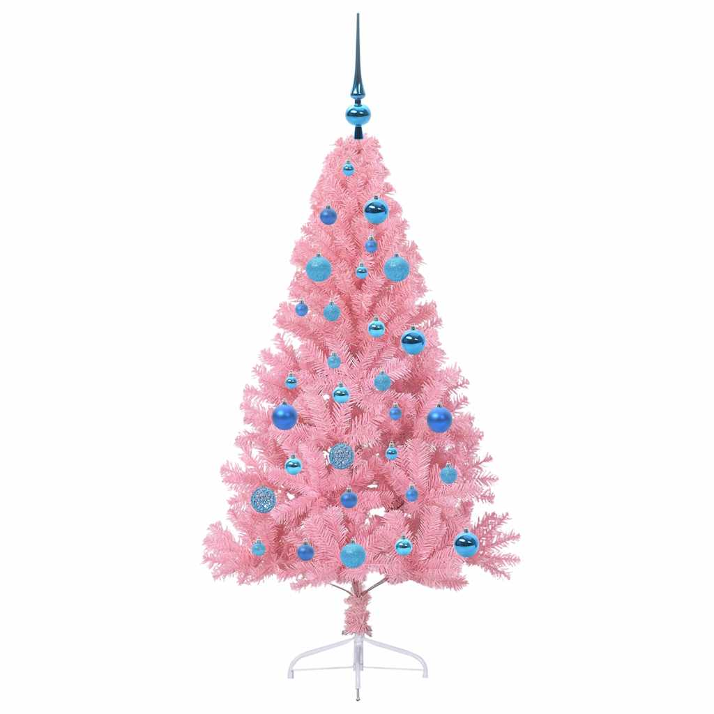 Kunstig Forhåndsopplyst Juletre Med 150 Led Rosa 150 Cm Pvc