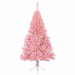 Kunstig Forhåndsopplyst Juletre Med 300 Led Rosa 180 Cm Pvc