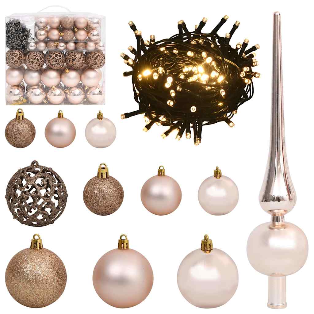 Kunstig Forhåndsopplyst Juletre Med 300 Led Rosa 180 Cm Pvc