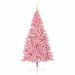 Kunstig Forhåndsopplyst Juletre Med 300 Led Rosa 180 Cm Pvc