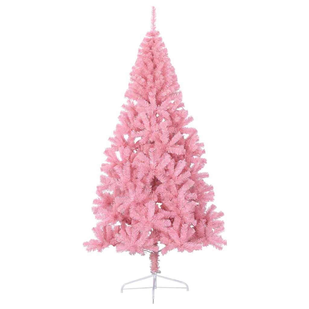 Kunstig Forhåndsopplyst Juletre Med 300 Led Rosa 180 Cm Pvc