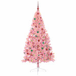 Kunstig Forhåndsopplyst Juletre Med 300 Led Rosa 180 Cm Pvc