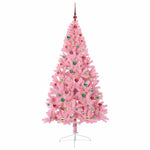 Kunstig Forhåndsopplyst Juletre Med 300 Led Rosa 180 Cm Pvc