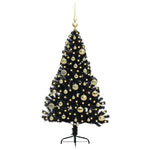 Kunstig Forhåndsopplyst Juletre Med 150 Led Svart 120 Cm Pvc