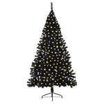 Kunstig Forhåndsopplyst Juletre Med 300 Led Svart 180 Cm Pvc