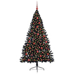 Kunstig Forhåndsopplyst Juletre Med 300 Led Svart 180 Cm Pvc