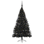 Kunstig Forhåndsopplyst Juletre Med 300 Led Svart 180 Cm Pvc