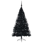 Kunstig Forhåndsopplyst Juletre Med 300 Led Svart 180 Cm Pvc