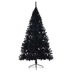 Kunstig Forhåndsopplyst Juletre Med 300 Led Svart 180 Cm Pvc