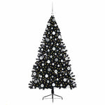 Kunstig Forhåndsopplyst Juletre Med 300 Led Svart 180 Cm Pvc