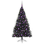 Kunstig Forhåndsopplyst Juletre Med 300 Led Svart 180 Cm Pvc