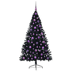 Kunstig Forhåndsopplyst Juletre Med 300 Led Svart 180 Cm Pvc