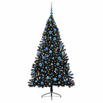 Kunstig Forhåndsopplyst Juletre Med 300 Led Svart 180 Cm Pvc