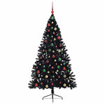 Kunstig Forhåndsopplyst Juletre Med 300 Led Svart 180 Cm Pvc