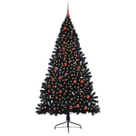 Kunstig Forhåndsopplyst Juletre Med 300 Led Svart 210 Cm Pvc