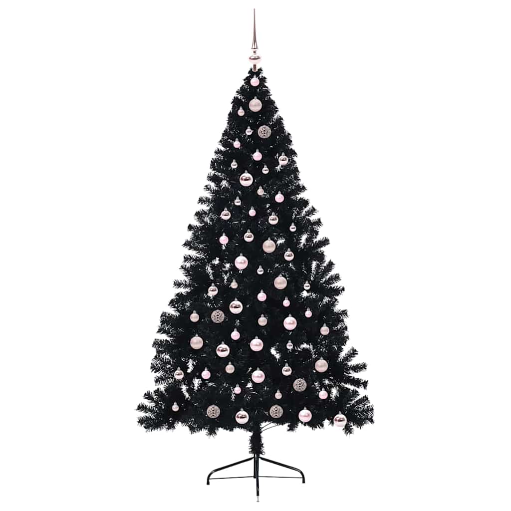 Kunstig Forhåndsopplyst Juletre Med 300 Led Svart 210 Cm Pvc
