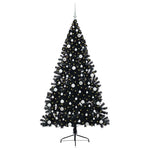 Kunstig Forhåndsopplyst Juletre Med 300 Led Svart 210 Cm Pvc