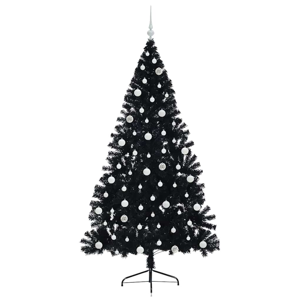 Kunstig Forhåndsopplyst Juletre Med 300 Led Svart 210 Cm Pvc