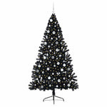 Kunstig Forhåndsopplyst Juletre Med 300 Led Svart 210 Cm Pvc