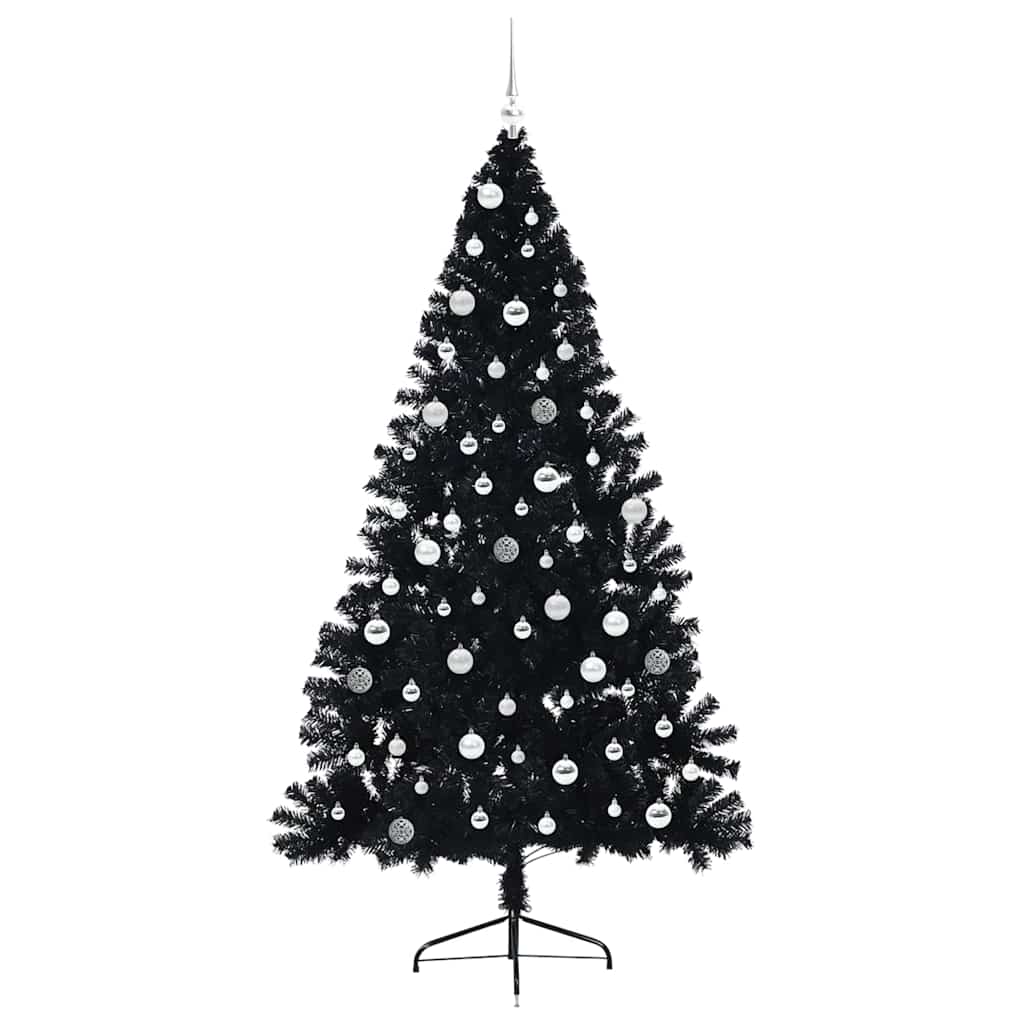 Kunstig Forhåndsopplyst Juletre Med 300 Led Svart 210 Cm Pvc
