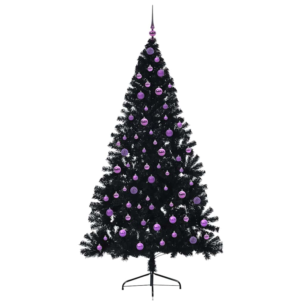 Kunstig Forhåndsopplyst Juletre Med 300 Led Svart 210 Cm Pvc