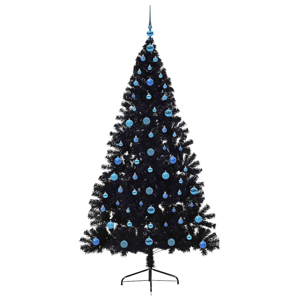 Kunstig Forhåndsopplyst Juletre Med 300 Led Svart 210 Cm Pvc