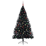 Kunstig Forhåndsopplyst Juletre Med 300 Led Svart 210 Cm Pvc
