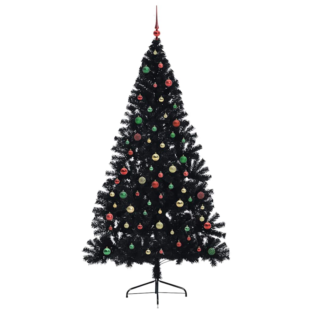 Kunstig Forhåndsopplyst Juletre Med 300 Led Svart 210 Cm Pvc