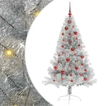 Kunstig Forhåndsopplyst Juletre Med 150 Led Sølv 150 Cm Pet