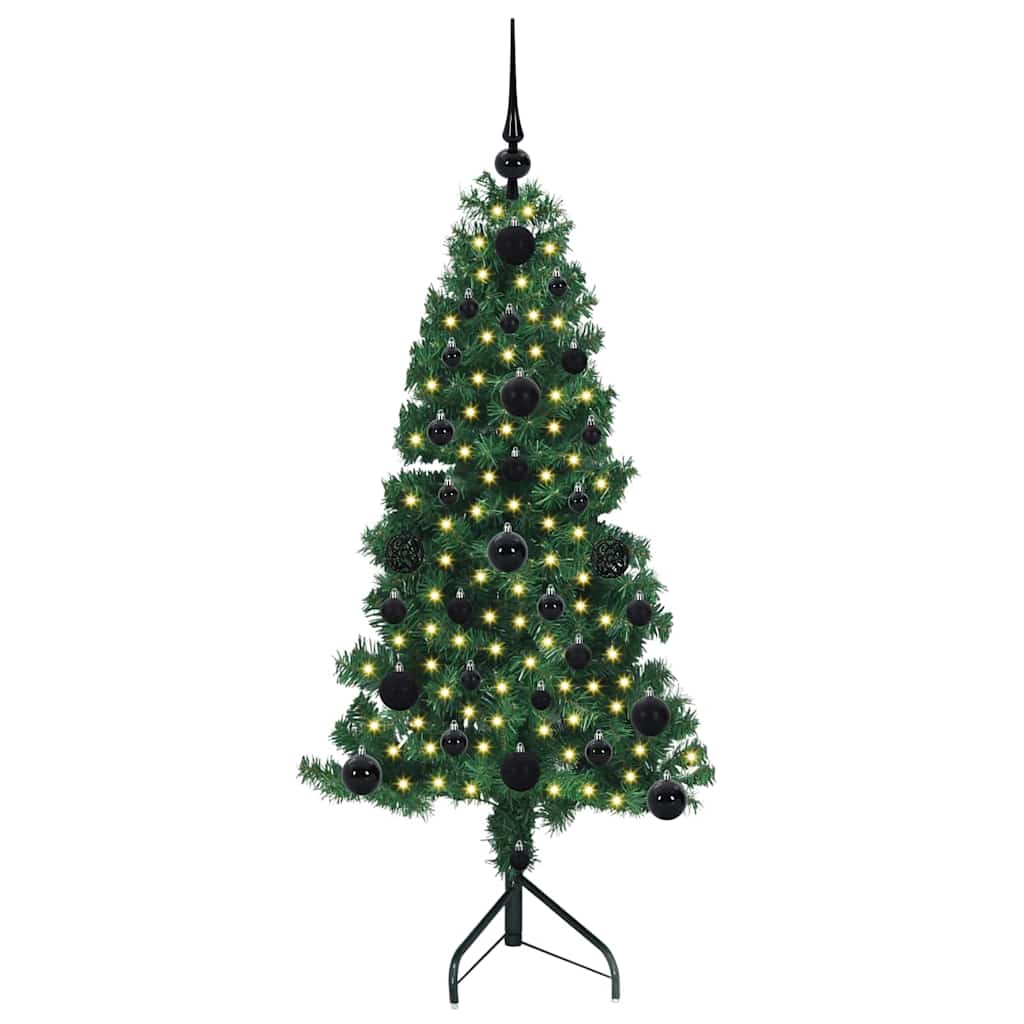Hjørne Kunstig Jul Tre Med 150 Led Grønn 120 Cm Pvc Og Metall