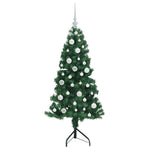 Hjørne Kunstig Jul Tre Med 150 Led Grønn 120 Cm Pvc Og Metall