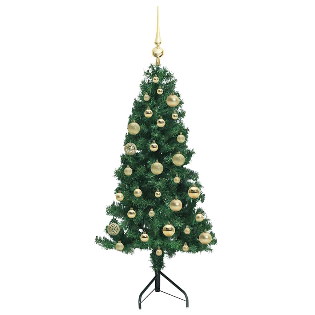 Hjørne Kunstig Jul Tre Med 150 Led Grønn 120 Cm Pvc Og Metall