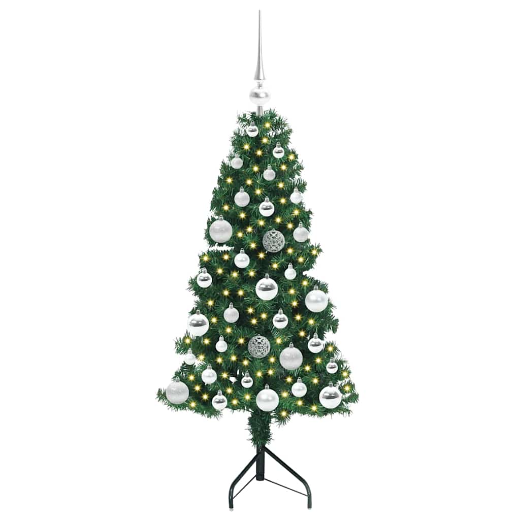 Hjørne Kunstig Jul Tre Med 150 Led Grønn 120 Cm Pvc Og Metall