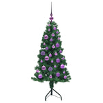 Hjørne Kunstig Jul Tre Med 150 Led Grønn 120 Cm Pvc Og Metall