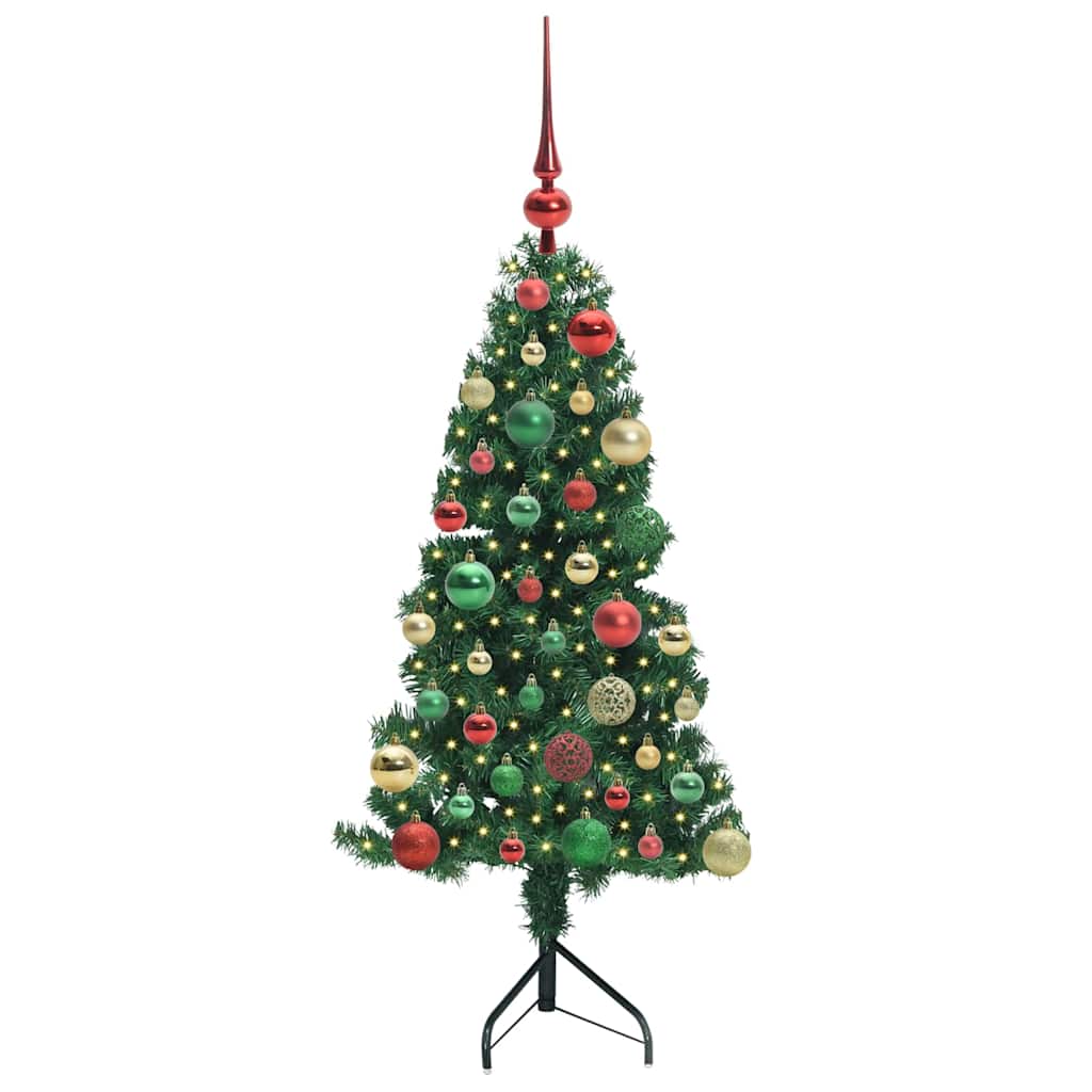 Hjørne Kunstig Jul Tre Med 150 Led Grønn 120 Cm Pvc Og Metall