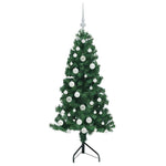Hjørne Kunstig Jul Tre Med 150 Led Grønn 150 Cm Pvc Og Metall