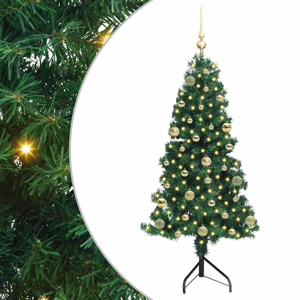 Hjørne Kunstig Jul Tre Med 150 Led Grønn 150 Cm Pvc Og Metall