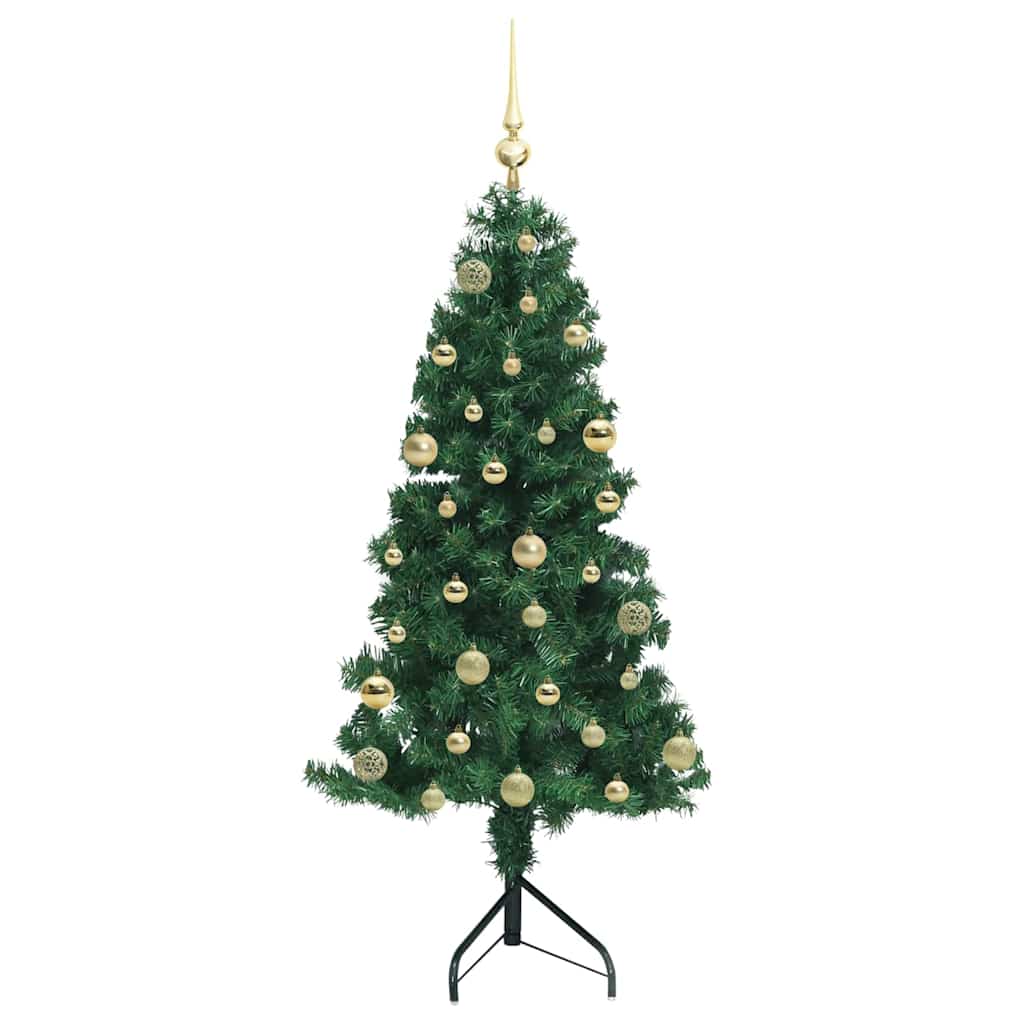 Hjørne Kunstig Jul Tre Med 150 Led Grønn 150 Cm Pvc Og Metall