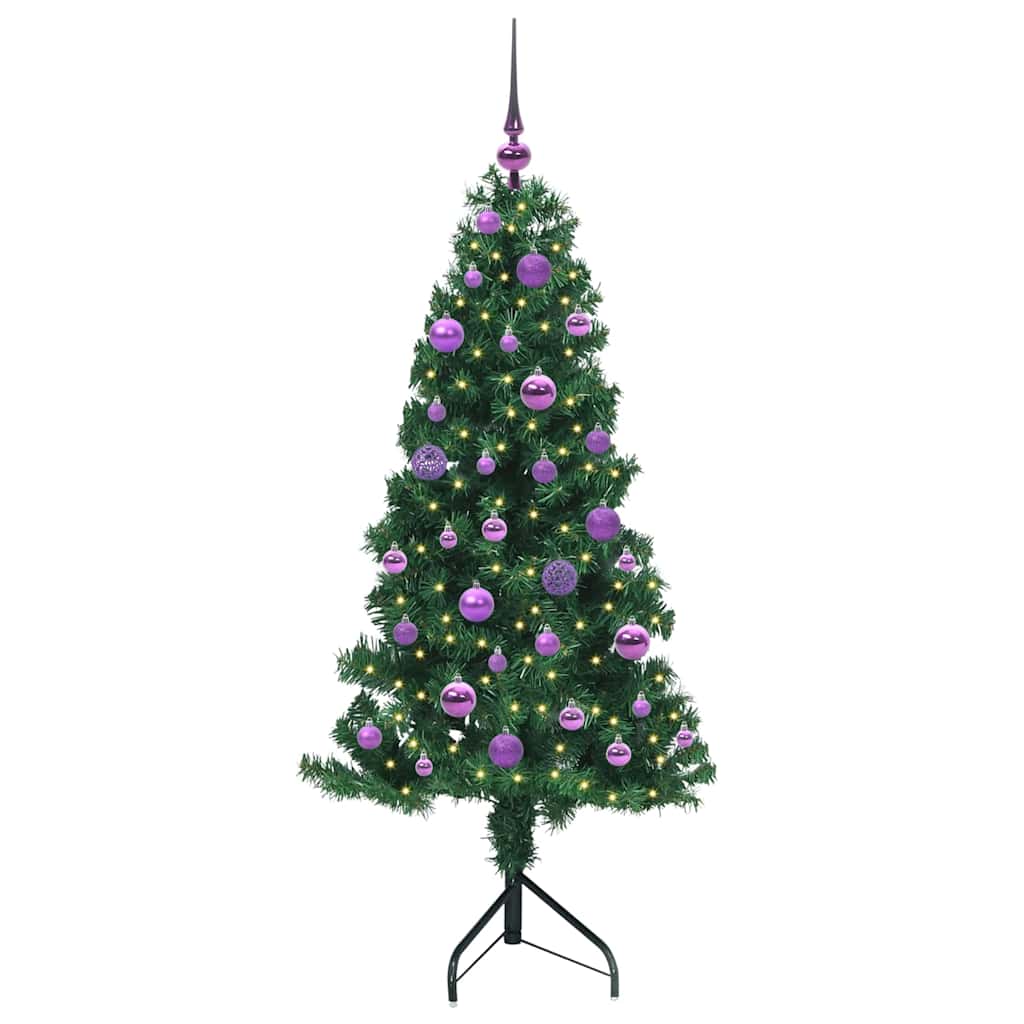 Hjørne Kunstig Jul Tre Med 150 Led Grønn 150 Cm Pvc Og Metall