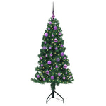 Hjørne Kunstig Jul Tre Med 150 Led Grønn 150 Cm Pvc Og Metall