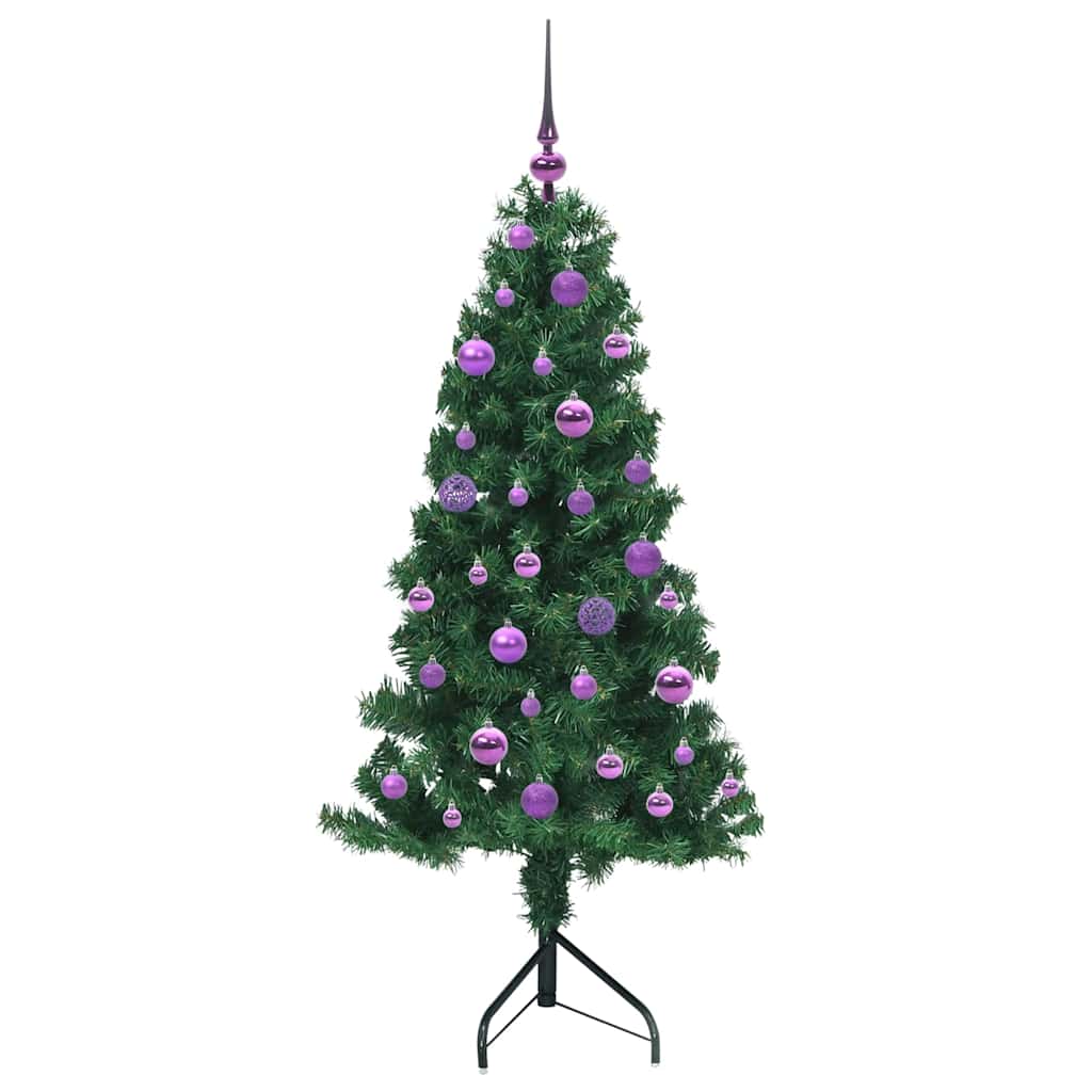 Hjørne Kunstig Jul Tre Med 150 Led Grønn 150 Cm Pvc Og Metall
