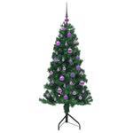 Hjørne Kunstig Jul Tre Med 150 Led Grønn 150 Cm Pvc Og Metall