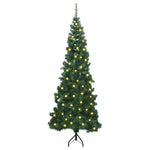 Hjørne Kunstig Jul Tre Med 300 Led Grønn 210 Cm Pvc Og Metall