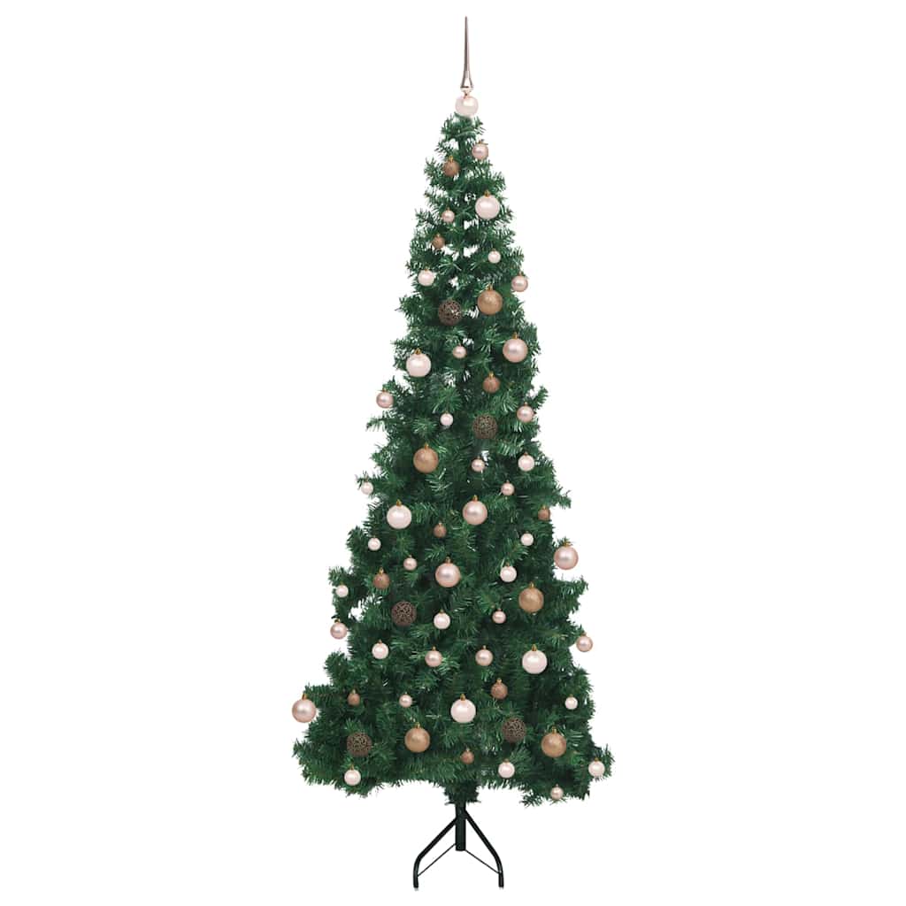 Hjørne Kunstig Jul Tre Med 300 Led Grønn 210 Cm Pvc Og Metall