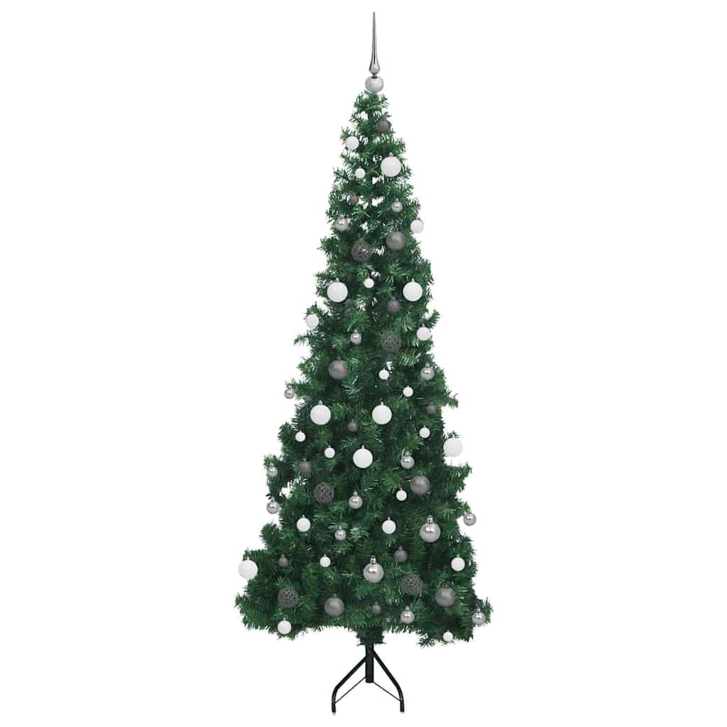 Hjørne Kunstig Jul Tre Med 300 Led Grønn 210 Cm Pvc Og Metall