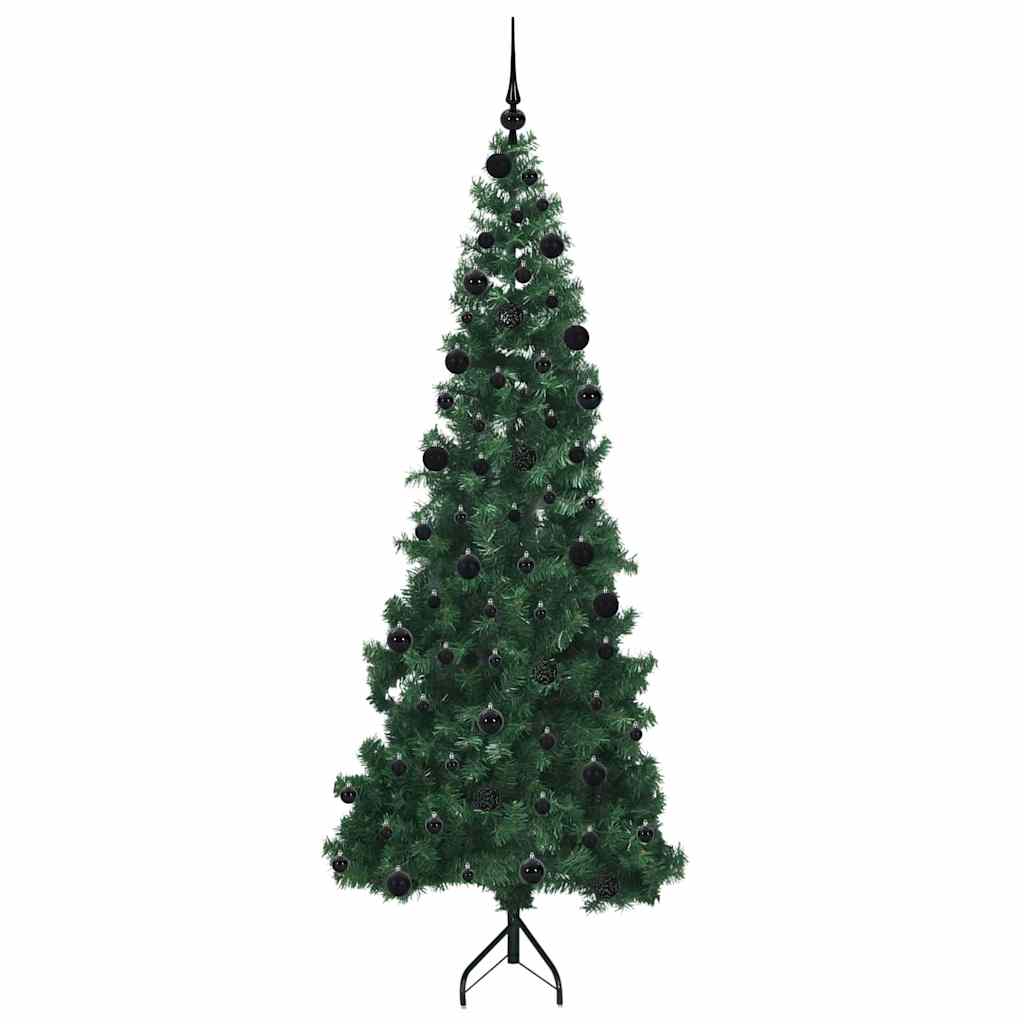 Hjørne Kunstig Jul Tre Med 300 Led Grønn 210 Cm Pvc Og Metall