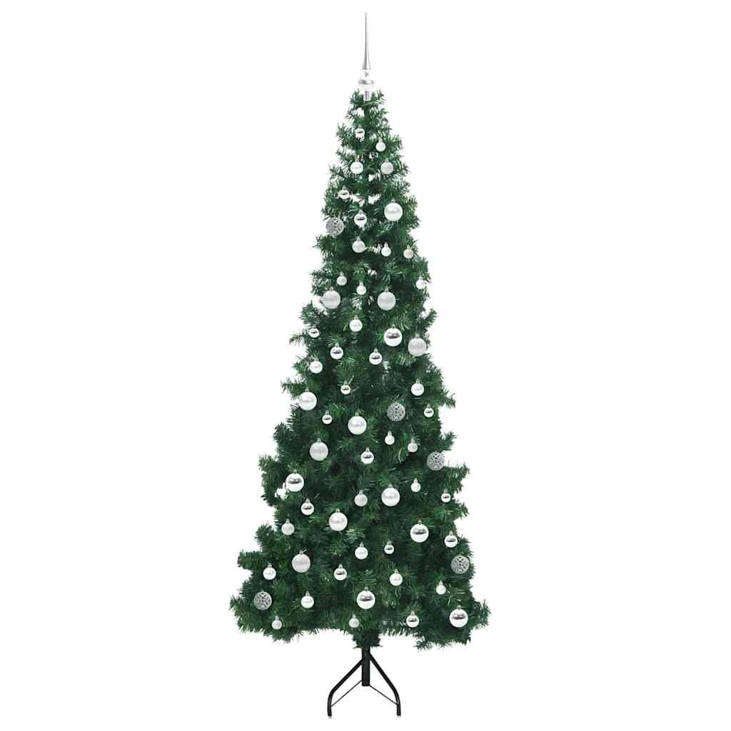 Hjørne Kunstig Jul Tre Med 300 Led Grønn 210 Cm Pvc Og Metall