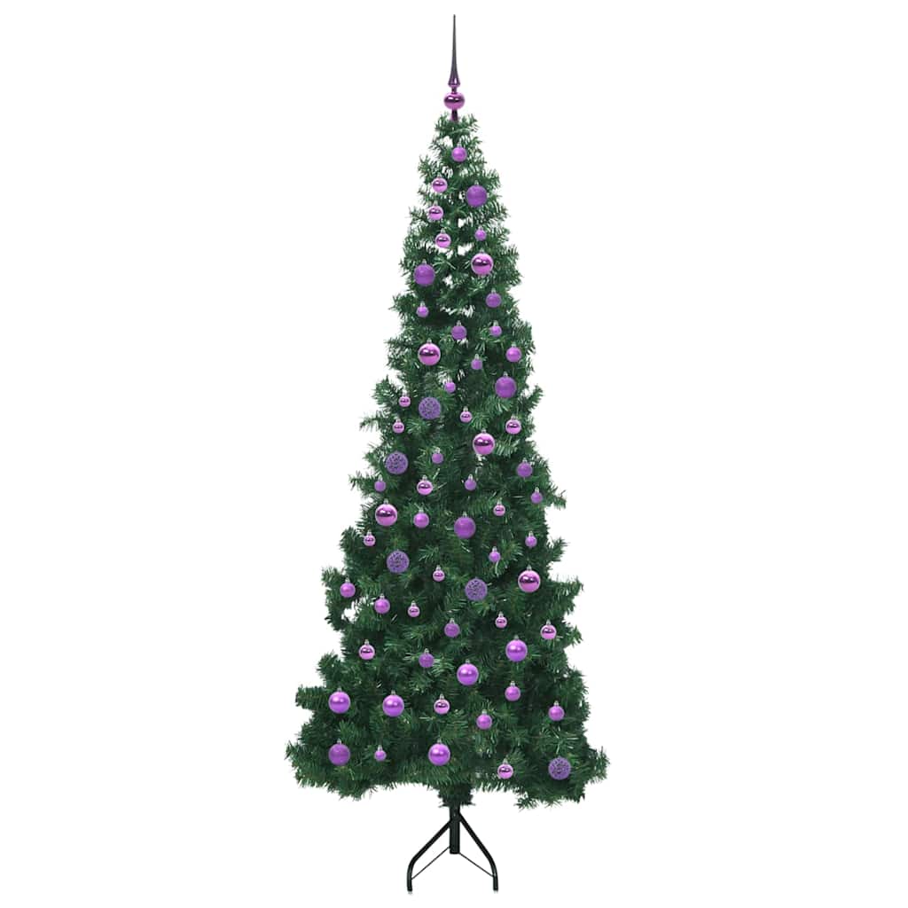 Hjørne Kunstig Jul Tre Med 300 Led Grønn 210 Cm Pvc Og Metall