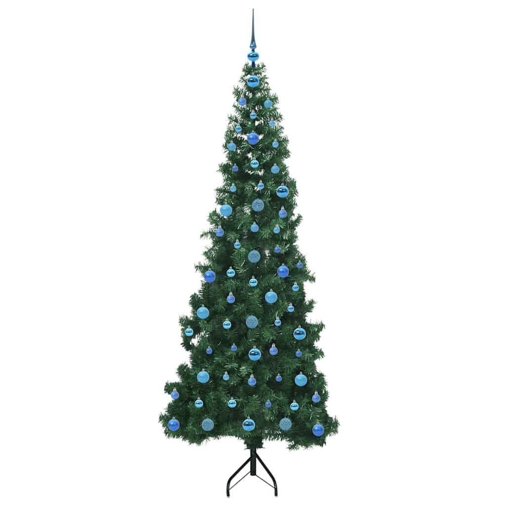 Hjørne Kunstig Jul Tre Med 300 Led Grønn 210 Cm Pvc Og Metall
